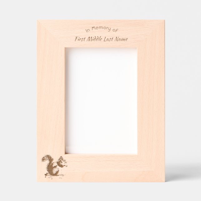 Marcos Grabados Memorial Keepsake Cute Red Squirrel (Anverso)