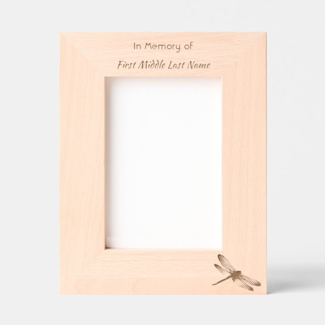 Marcos Grabados Memorial Keepsake Remembrance Custom Dragonfly (Anverso)