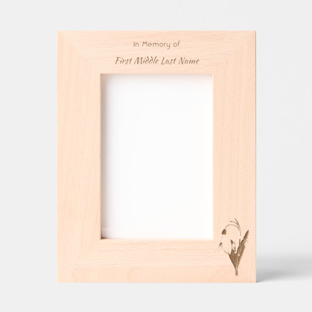 Marcos Grabados Memorial Keepsake  Snowdrop Flowers (Anverso)