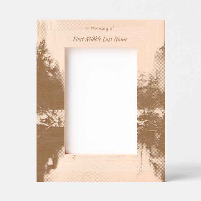 Marcos Grabados  Memorial Photo Mountain Lake Winter Snow (Anverso)