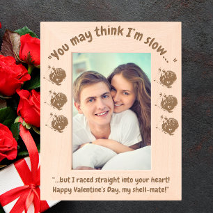Marcos Grabados Mensaje lindo Caracol Floral Valentines regalo Mad