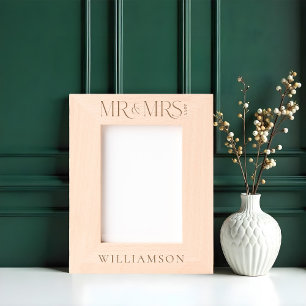 Marcos Grabados Mínimo Sr. y Sra. Newlyweds Boda Gift Keepsake