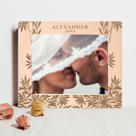 Marcos Grabados Moderna y elegante vegetación deja el láser de mad