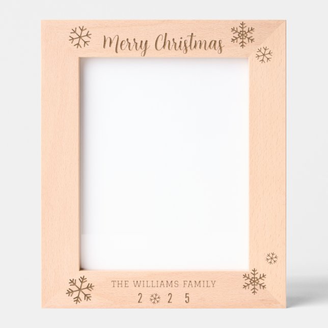 Marcos Grabados Moderno Snowflake Feliz Navidad Familia Año (Anverso)