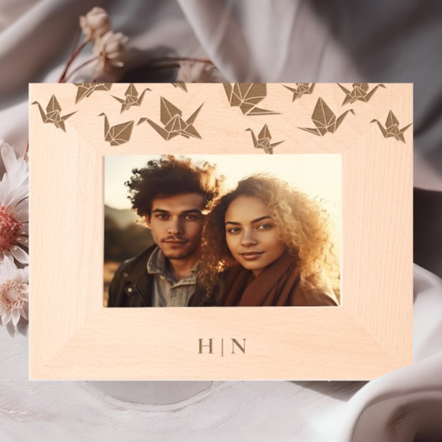 Marcos Grabados Monograma elegante de papel de origami (Subido por el creador)