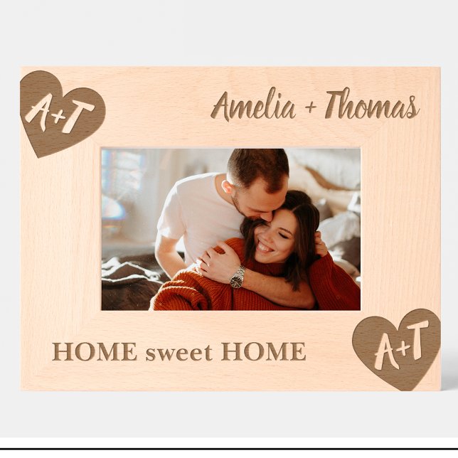 Marcos Grabados Monograma Pareja Personalizado Calentador de Vivie (Subido por el creador)