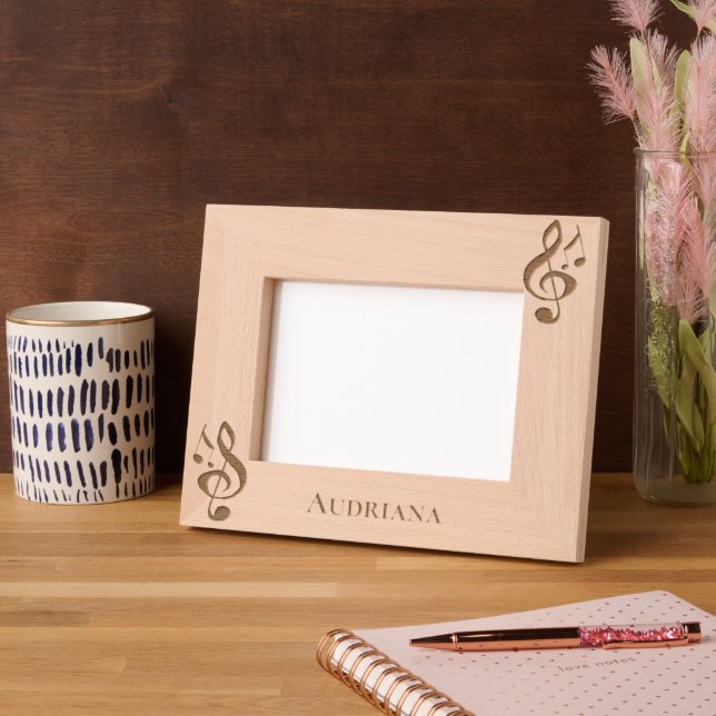 Marcos Grabados Music Notes Personalized (Izquierda)