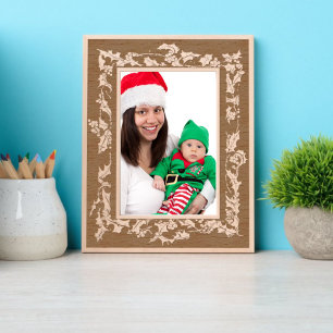 Marcos Grabados Navidades Holly y Berries Wreath Border