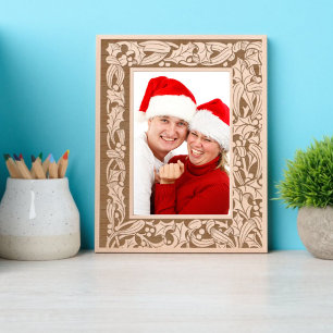 Marcos Grabados Navidades Holly y Mistletoe con la frontera de Ber