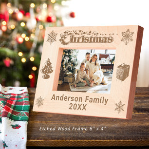Marcos Grabados Navidades Personalizado Nombre de familia Árbol Co