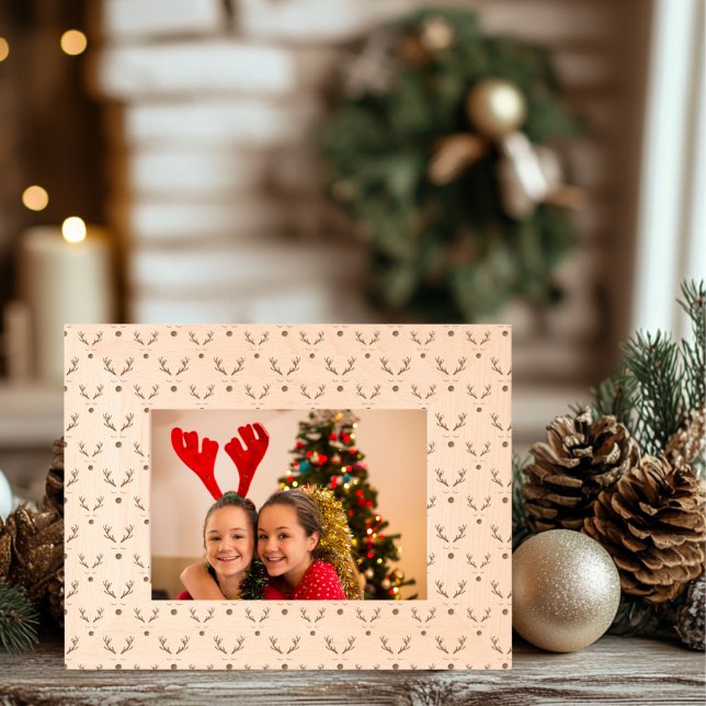Marcos Grabados Navidades Reindeer Wooden (Reindeer Christmas Etched Laser Frame)