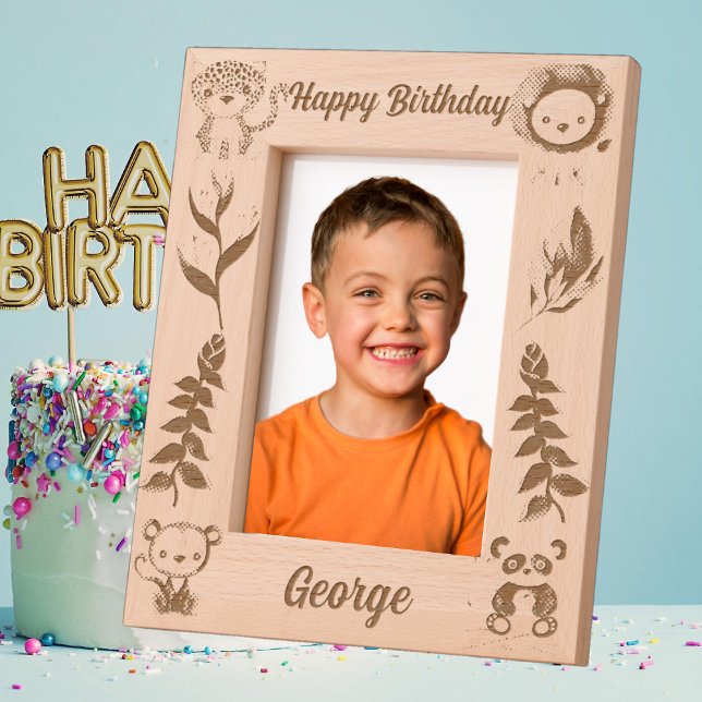 Marcos Grabados Niños Regalo de cumpleaños de animales de la selva (Subido por el creador)