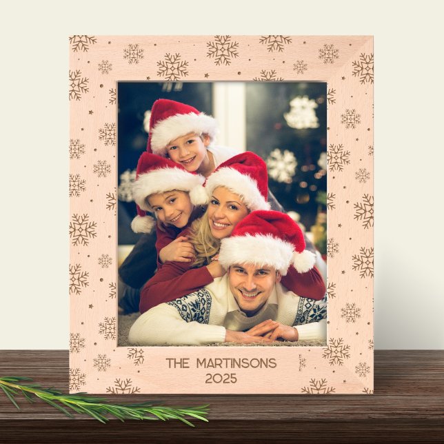 Marcos Grabados Nombre de familia Foto de vacaciones de copo de ni (Subido por el creador)