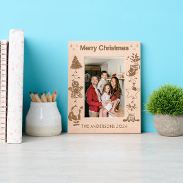 Marcos Grabados Nombre de familia personalizado Feliz Navidad