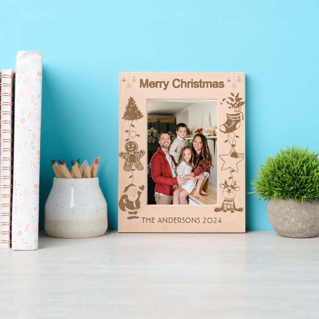 Marcos Grabados Nombre de familia personalizado Feliz Navidad (Subido por el creador)
