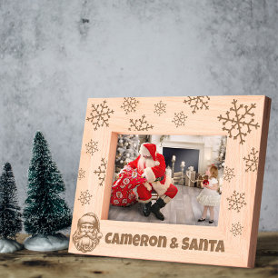 Marcos Grabados Nombre personalizado de Snowflake para Santa Claus