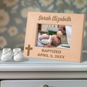 Marcos Grabados Nombre y fecha cruzados del bautismo