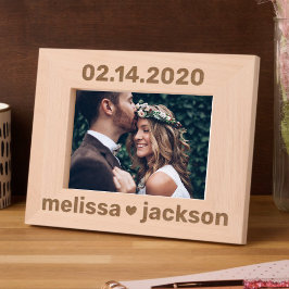 Marcos Grabados Nombres de las parejas del corazón de fecha