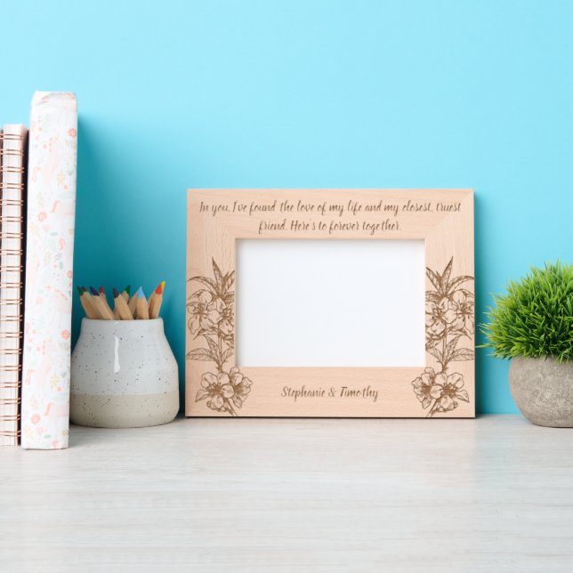 Marcos Grabados Nombres de pareja boda con presupuesto (Anverso)