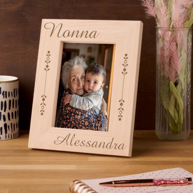 Marcos Grabados Nonna Personalizada (Nonna (Grandma) Personalized Engraved Wooden Frame - Gift for Italian Grandmother)