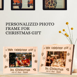 Marcos Grabados Nuestros primeros Navidades celebran regalos perso