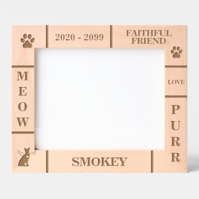 Marcos Grabados Paisaje 10x8 Mascota Memorial Angel Nombre Gato Añ (Anverso)