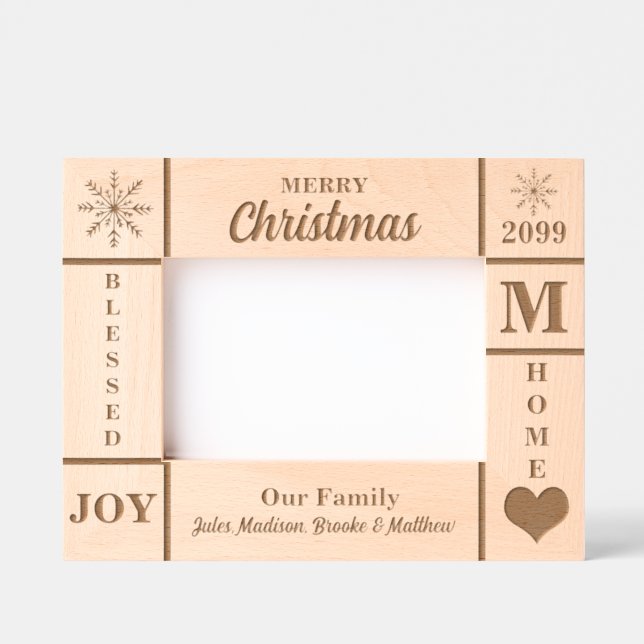 Marcos Grabados Paisaje 6x4 Navidades Nuestra familia personalizad (Anverso)