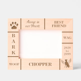 Marcos Grabados Paisaje 7x5 Mascota Memorial Angel Dog Nombre Año