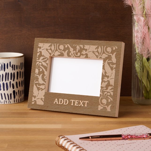 Marcos Grabados Paisaje de 6" x 4", FrameStyle: natural (Izquierda)