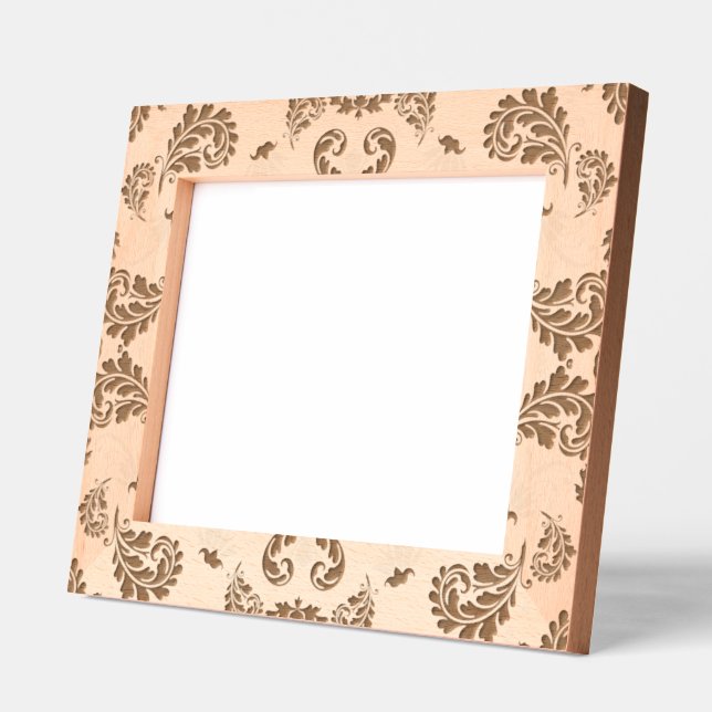 Marcos Grabados Paisley en beige estética moderna Tan Brown (Izquierda)