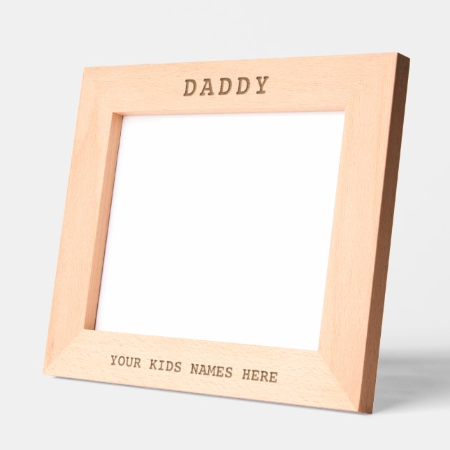 Marcos Grabados Papi Niños Llama a papá Regalo Foto de la familia (Izquierda)