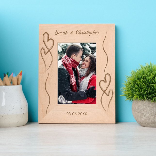 Marcos Grabados Pareja de aniversario de dos corazones (Subido por el creador)