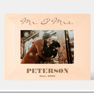 Marcos Grabados Pareja Sr. Sra. Dates Personalizado Wood Picture F