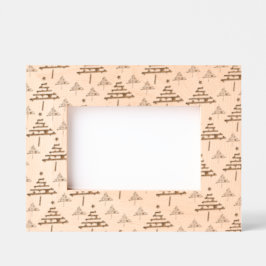 Marcos Grabados Patrón de árbol de Navidad blanco negro moderno