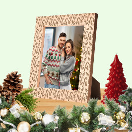 Marcos Grabados Patrón de bastón de navidades 8x10