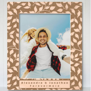 Marcos Grabados Patrón de hoja caprichosa de 5 años de aniversario