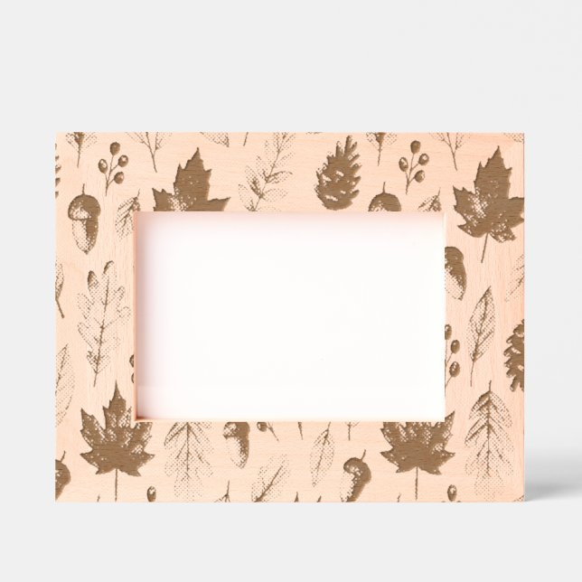 Marcos Grabados Patrón de otoño natural (Anverso)