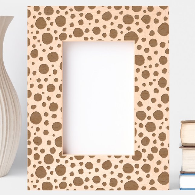 Marcos Grabados Patrón de puntos dálmatas divertidos (Dalmatian spots modern abstract etched wooden photo frame)