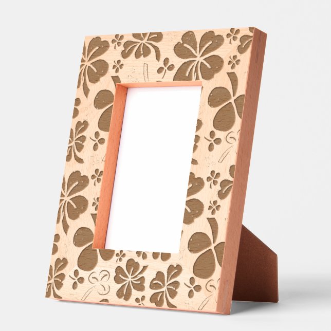 Marcos Grabados Patrón de trono de Shamrock cuatro hojas (Izquierda)