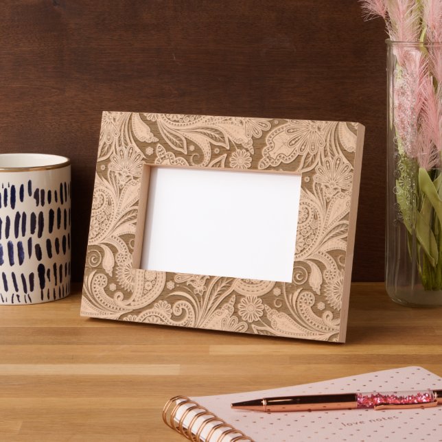 Marcos Grabados Patrón floral elegante de Paisley (Izquierda)