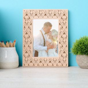 Marcos Grabados Patrón floral y de follaje de Art Nouveau Iris