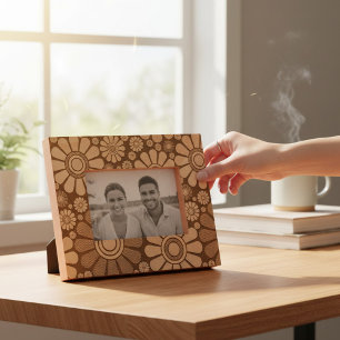 Marcos Grabados Patrón moderno de margarita floral