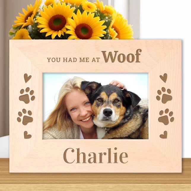 Marcos Grabados Perro Lover - WOOF - Foto personalizada de madera (Subido por el creador)