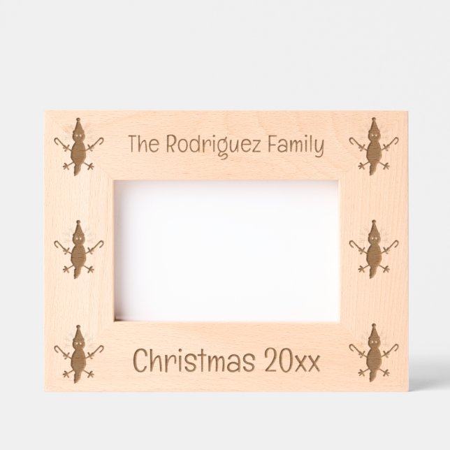 Marcos Grabados Personalizado de Axolotl de Navidades Cute (Anverso)