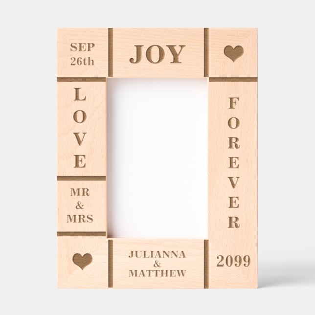 Marcos Grabados Personalizado de boda o aniversario Verso de texto (Anverso)