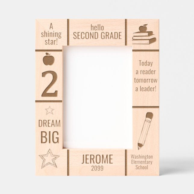 Marcos Grabados personalizado de fotografía de escuela primaria de (Anverso)