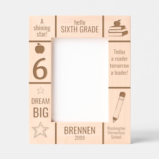 Marcos Grabados personalizado de fotografía de escuela primaria de (Anverso)