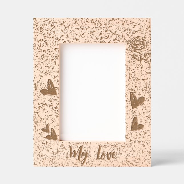 Marcos Grabados Personalizado El día de San Valentín parejas mader (Anverso)