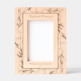 Marcos Grabados Personalizado Feliz Navidad Invierno Botánico