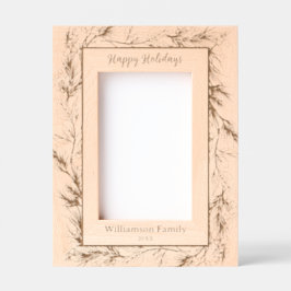 Marcos Grabados Personalizado Feliz Navidad Invierno Botánico